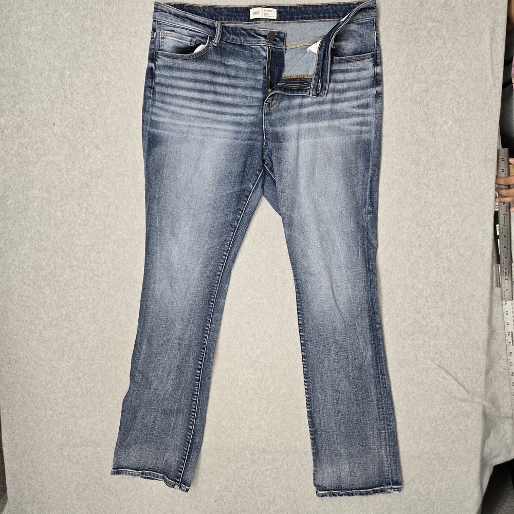 BKE Men Women 36X35.5 Blue Denim PAYTON Tailored Bootcut Universal Fit 34"